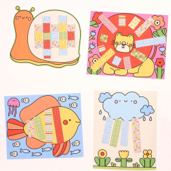 Auzou - Kreas&#230;t - Klip og lim - Dyr af papir