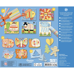 Auzou - Kreas&#230;t - Klip og lim - Dyr af papir