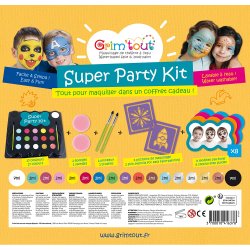 Grim&#39;Tout - Teatersminke - 17 farver - Super Party Kit