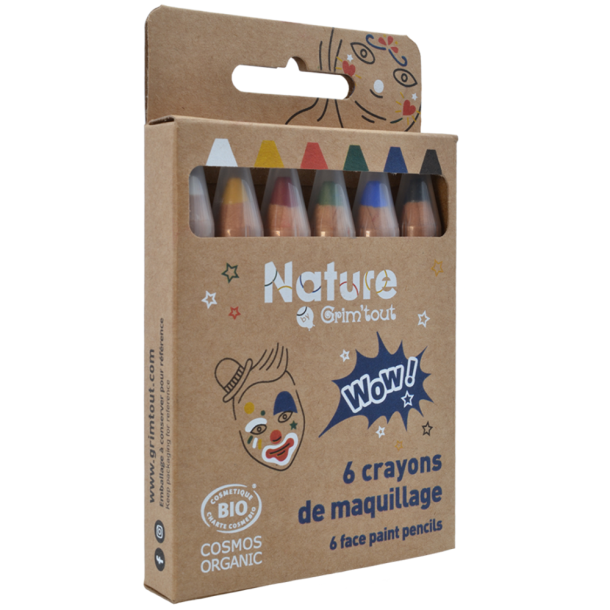 6 Face Paint Pencils - WOW Nature by Grimtout