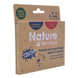 Grim&#39;tout - Teatersminke - 6 farver palette - WOW Nature by Grimtout
