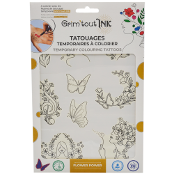 Grim&#39;tout - Ink Stencil til tatoveringer - Flower power