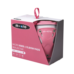 Micro - Kn&#230;- og Albuebeskyttere - Reflective Pink S