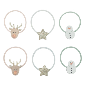 Mimi & Lula - 6 Hårelastikker - Reindeer Christmas