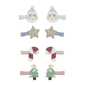 Mimi & Lula - 8 Hårclips - Mini Santa Christmas