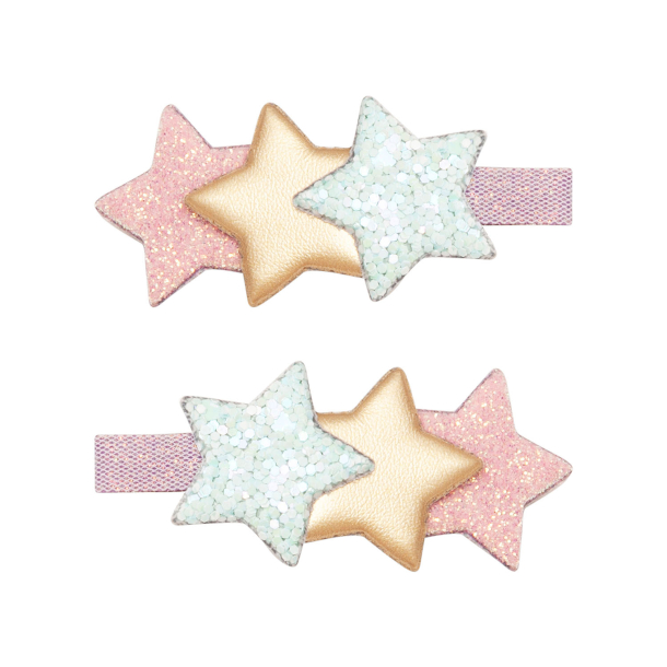 2 Hair Clips - Layered Star Dreamland