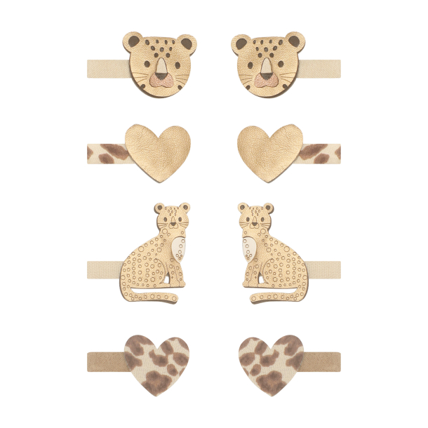 Mimi &amp; Lula - 8 h&#229;rclips - Mini Larry Leopard