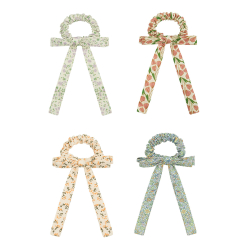 Mimi &amp; Lula - 4 scrunchies - Floral Bow Spring on the Farm