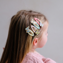 Mimi &amp; Lula - 4 hårspænder - Floral Butterfly Spring on the Farm