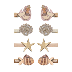 Mimi &amp; Lula - 8 hårclips - Mini Mermaid Ocean Pearl