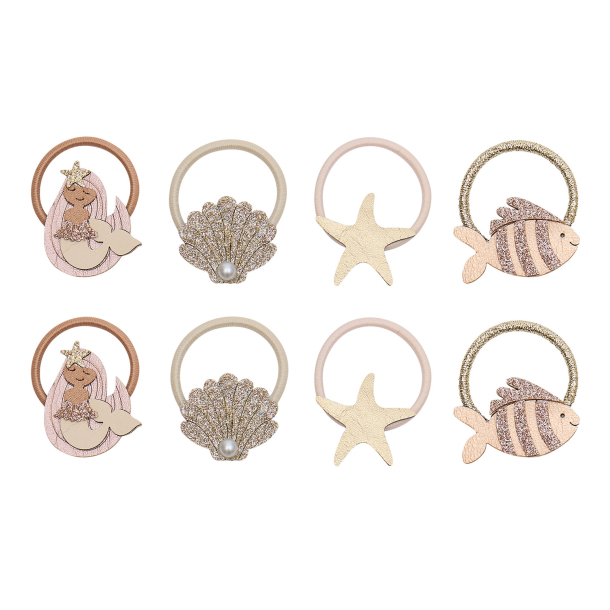 Mimi &amp; Lula - 8 hårelastikker - Mini Mermaid Oceal Pearl