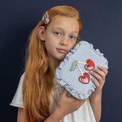 Mimi &amp; Lula - 2 hårspænder - Scallop Framed Cherries Mon Cheri