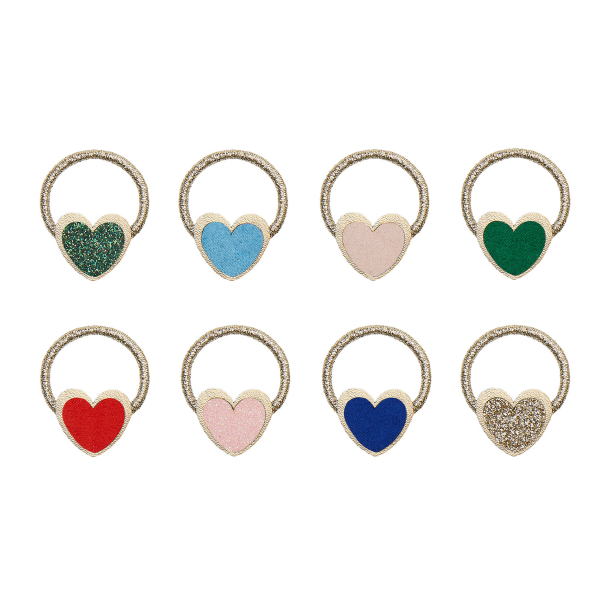 Mimi &amp; Lula - 8 hårelastikker - Mini Heartbeam