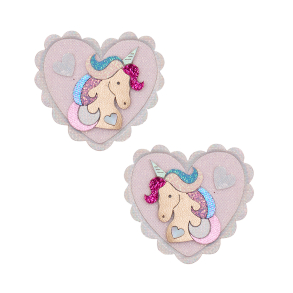 Mimi & Lula - 2 Hårclips - Large Unicorn Heart