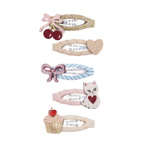 Mimi & Lula - 5 Hårspænder - Mini Kittybow