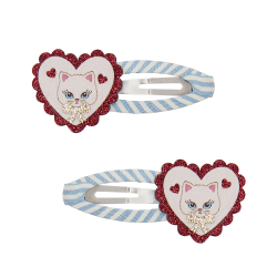 Mimi &amp; Lula - 2 Hårspænder - Large Scalloped Heart