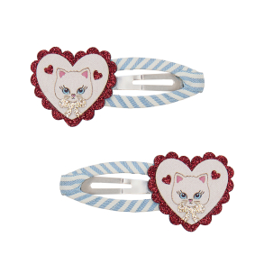 Mimi & Lula - 2 Hårspænder - Large Scalloped Heart