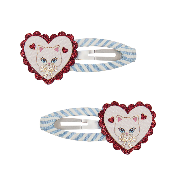 Mimi &amp; Lula - 2 Hårspænder - Large Scalloped Heart