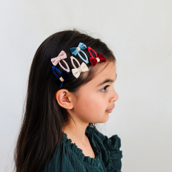 Mimi &amp; Lula - 5 Hårspænder - Mini Tinkerbell Velvet Bow