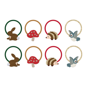 Mimi & Lula - 8 Hårelastikker - Mini Woodland Pals