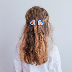 Mimi &amp; Lula - 2 Hårclips - Large Scalloped Heart Show Pony