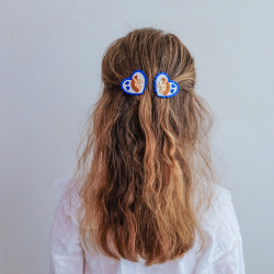 Mimi &amp; Lula - 2 Hårclips - Large Scalloped Heart Show Pony