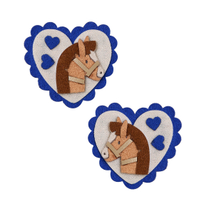 Mimi & Lula - 2 Hårclips - Large Scalloped Heart Show Pony