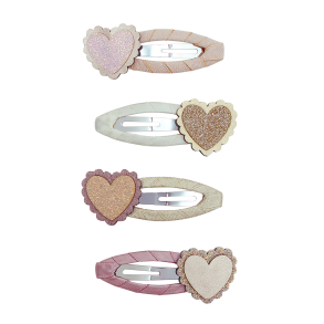 Mimi & Lula - 4 Hårspænder - Scalloped Heart