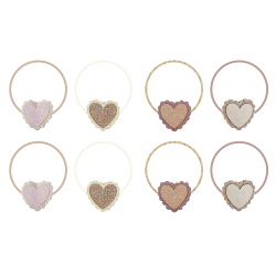 Mimi &amp; Lula - 8 Hårelastikker - Scalloped Heart