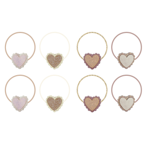 Mimi & Lula - 8 Hårelastikker - Scalloped Heart