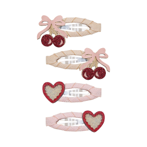 Mimi & Lula - 4 Hårspænder - Fancy Cherries