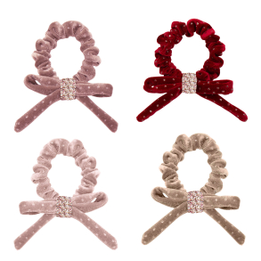 Mimi & Lula - 4 Scrunchies hårelastikker - Velvet Bow