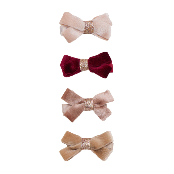 Mimi &amp; Lula - 4 Hårclips - Glitter Velvet Bow