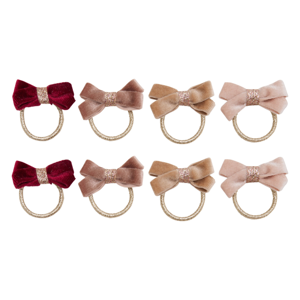Mimi &amp; Lula - 8 Hårelastikker - Glitter Velvet Bow