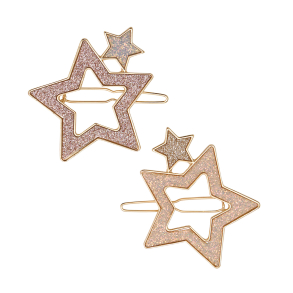 Mimi & Lula - 2 Snap hårspænder - Large Super Sparkle Star