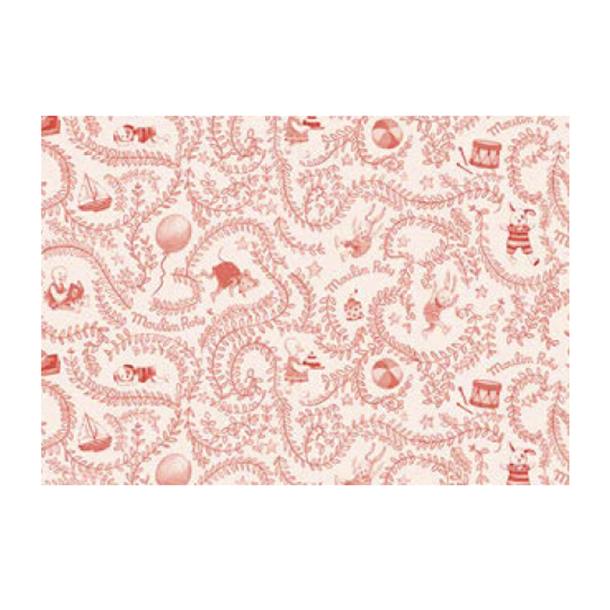 Moulin Roty - Merchandise - Gavepapir rulle r&#248;d 100m x 50 cm