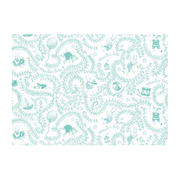 Moulin Roty - Merchandise - Gavepapir rulle grøn 100m x 70 cm