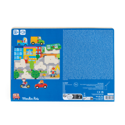 Moulin Roty - Knoppuslespil med lyd 6 brk - Byen - Les Popipop