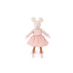 Moulin Roty - Ballerina mus 28 cm - 9 assorterede i display