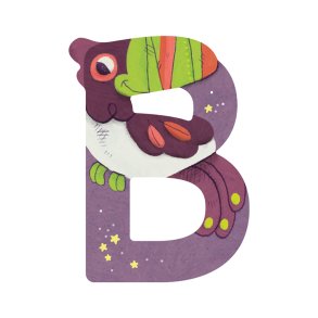 Moulin Roty - Træbogstav B - Lilla