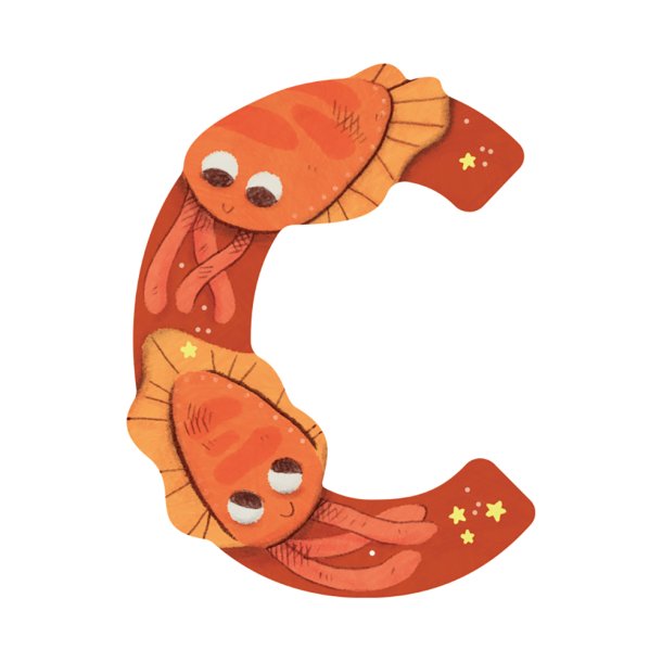 Moulin Roty - Tr&#230;bogstav C - Orange