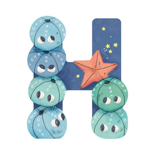 Moulin Roty - Tr&#230;bogstav H - Bl&#229;