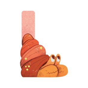 Moulin Roty - Træbogstav L - Pink