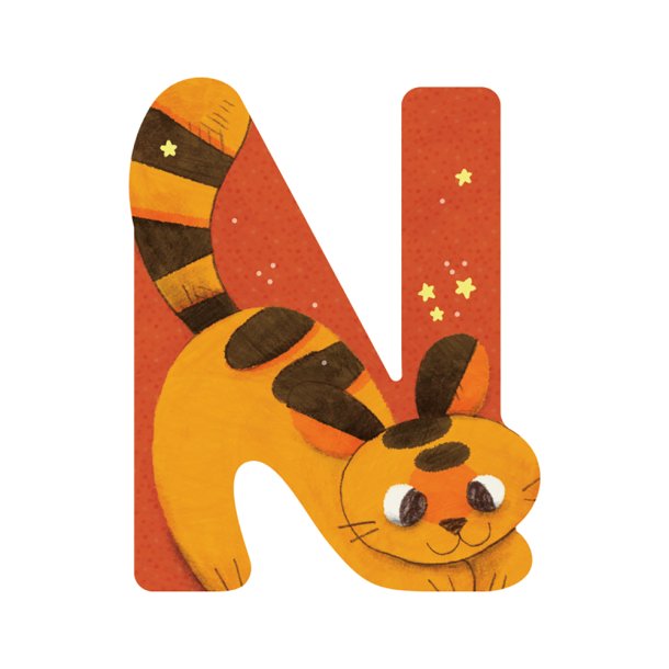 Moulin Roty - Tr&#230;bogstav N - Orange