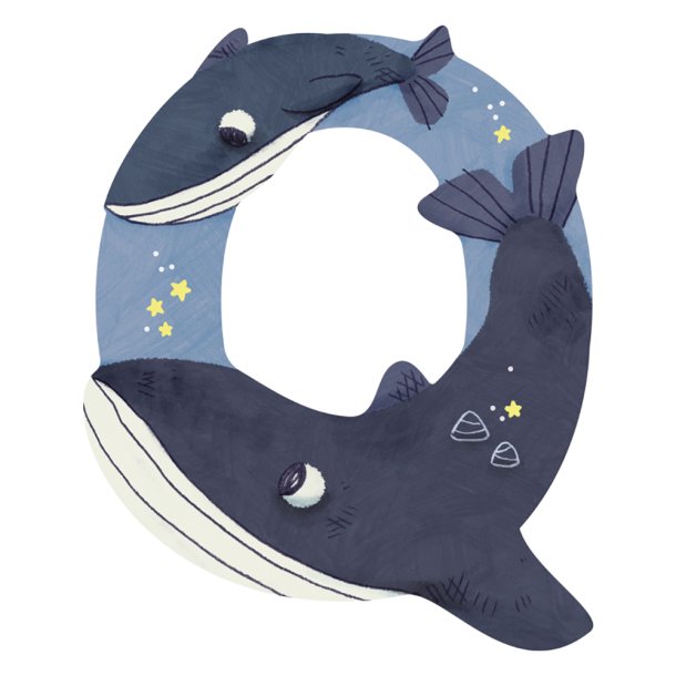 Moulin Roty - Tr&#230;bogstav Q - Bl&#229;