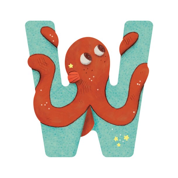 Moulin Roty - Tr&#230;bogstav W - Bl&#229;