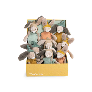 Moulin Roty - Tøjdyr - Kanin 30 cm - 9 assortede i display - Trois Petits Lapins
