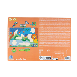 Moulin Roty - Knoppuslespil med lyd 6 brk - Dyr - Les Toupitis