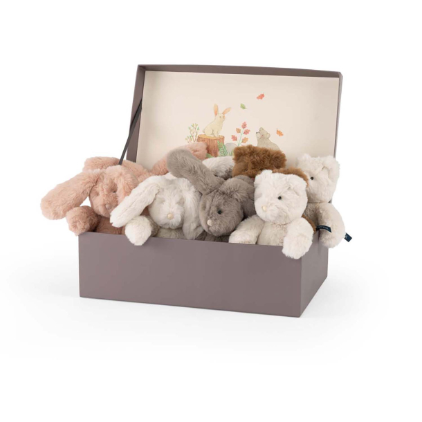 Display with 6 rabbits and 4 bears 22 cm - Arthur & Louison