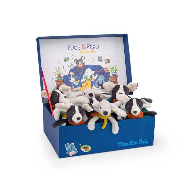 Moulin Roty - T&#248;jdyr - Hund 20 cm assorterede - Puce &amp; Pilou